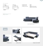 Gray fabric EU-made sectional w/ bed & storage additional photo 2 of 6