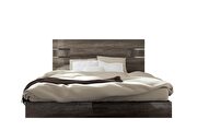 Chocolate brown contemporary multicolor high-gloss bed additional photo 4 of 9