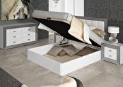 Contemporary white / gray storage platform bed additional photo 2 of 7