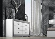 Contemporary sleek white / gray dresser by ESF additional picture 2