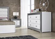 Contemporary white / gray storage platform twin bed by ESF additional picture 4