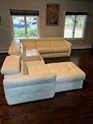 Ultra-modern beige top-grain leather sectional by Galla Collezzione additional picture 11
