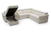 Ultra-modern beige top-grain leather sectional additional photo 3 of 11