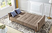 Modern light brown fabric sofa bed additional photo 2 of 10