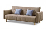 Modern light brown fabric sofa bed additional photo 5 of 10
