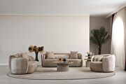 European designer light brown / beige fabric sofa by ESF additional picture 2