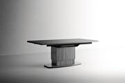 High-gloss Italy-made gray finish contemporary dining table by ESF additional picture 6