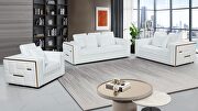 White leather ultra-contemporary glam style sofa by ESF additional picture 2