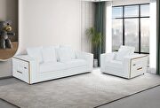 White leather ultra-contemporary glam style sofa by ESF additional picture 3