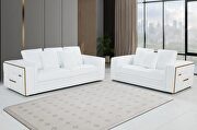 White leather ultra-contemporary glam style sofa by ESF additional picture 4