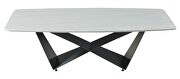 Marble top / solid gray steel base coffee table by ESF additional picture 5