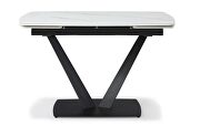White matte extension dining table additional photo 2 of 8