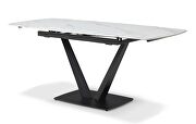 White matte extension dining table additional photo 3 of 8