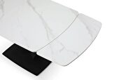 White matte extension dining table additional photo 5 of 8