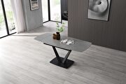 Gray matte extension dining table by ESF additional picture 2