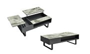 Marble lift top contemporary gray coffee table by ESF additional picture 2
