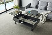Marble lift top contemporary gray coffee table additional photo 3 of 8