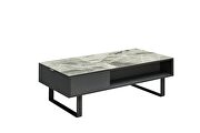Marble lift top contemporary gray coffee table additional photo 4 of 8