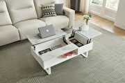 Marble lift top contemporary white coffee table additional photo 3 of 7