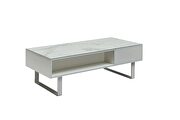 Marble lift top contemporary white coffee table by ESF additional picture 7