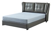 Stylish lift storage bed in gray leather by ESF additional picture 11