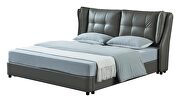 Stylish lift storage bed in gray leather by ESF additional picture 16