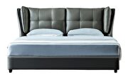 Stylish lift storage bed in gray leather by ESF additional picture 18