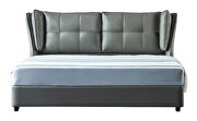 Stylish lift storage bed in gray leather by ESF additional picture 19