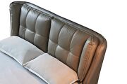 Stylish lift storage bed in gray leather by ESF additional picture 4
