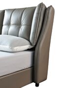 Stylish lift storage bed in gray leather by ESF additional picture 7