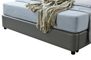 Stylish lift storage bed in gray leather by ESF additional picture 8
