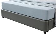 Stylish lift storage bed in gray leather by ESF additional picture 9