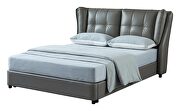 Stylish lift storage bed in gray leather by ESF additional picture 10