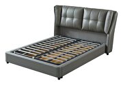 Stylish lift storage full bed in gray leather by ESF additional picture 13