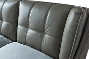Stylish lift storage full bed in gray leather additional photo 5 of 13