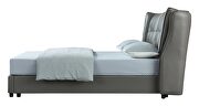 Stylish lift storage euro king bed in gray leather by ESF additional picture 11