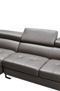 Contemporary dark gray leather sectional additional photo 5 of 9