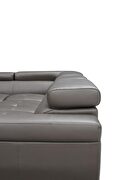 Contemporary dark gray leather sectional by ESF additional picture 9