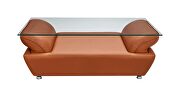 Orange leather stylish modern low-profile sofa by ESF additional picture 14