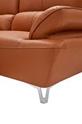 Orange leather stylish modern low-profile sofa by ESF additional picture 6