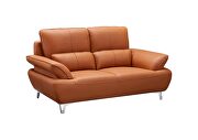 Orange leather stylish modern low-profile sofa by ESF additional picture 7