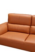 Orange leather stylish modern low-profile loveseat by ESF additional picture 2