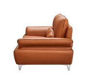 Orange leather stylish modern low-profile loveseat by ESF additional picture 4