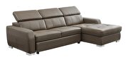 Contemporary gray / brown  leather sectional w/ bed by ESF additional picture 6