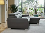 Contemporary gray  leather sectional w/ bed by ESF additional picture 3