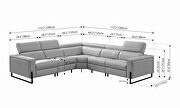 Contemporary modular style light gray leather recliner sectional by ESF additional picture 12