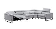 Contemporary modular style light gray leather recliner sectional by ESF additional picture 14