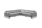 Contemporary modular style light gray leather recliner sectional by ESF additional picture 3