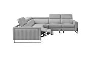 Contemporary modular style light gray leather recliner sectional additional photo 5 of 17