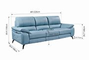Blue leather electric recliner sofa by ESF additional picture 18